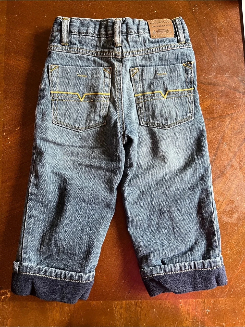 Kids Fleece-lined Insulated Jeans Pants, size 24 months - Picture 2 of 3